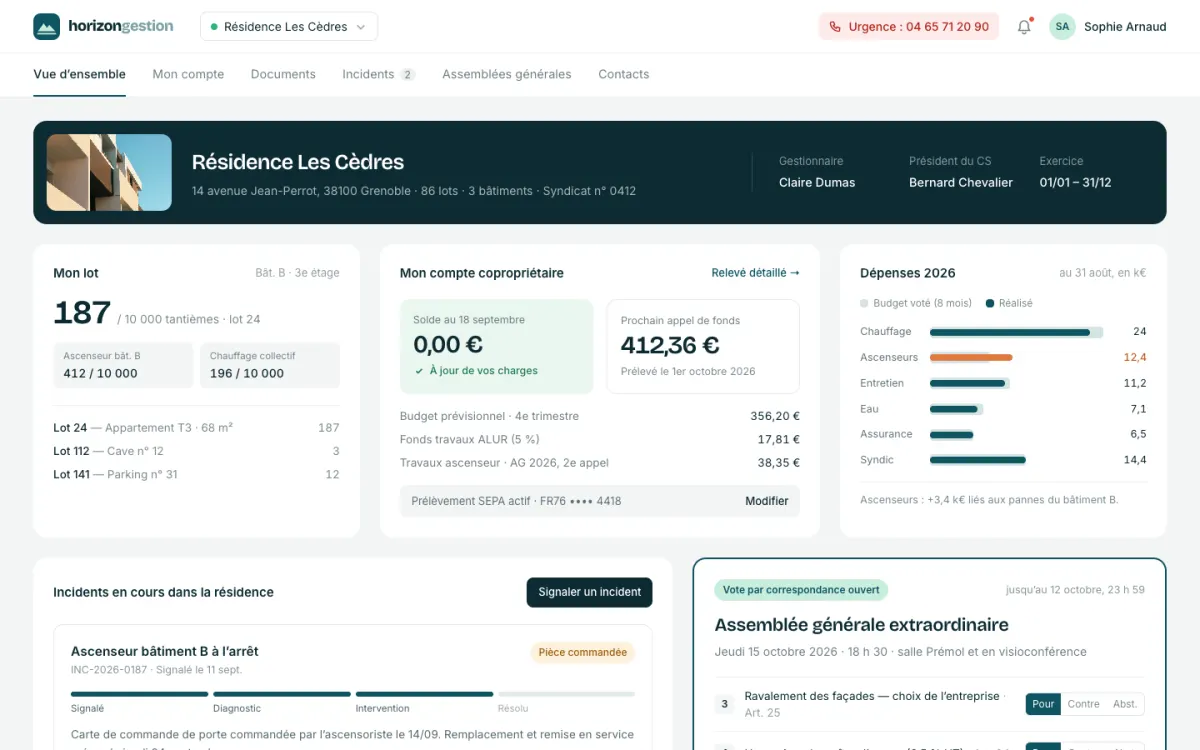Capture d’écran de extranet.horizon-gestion.fr