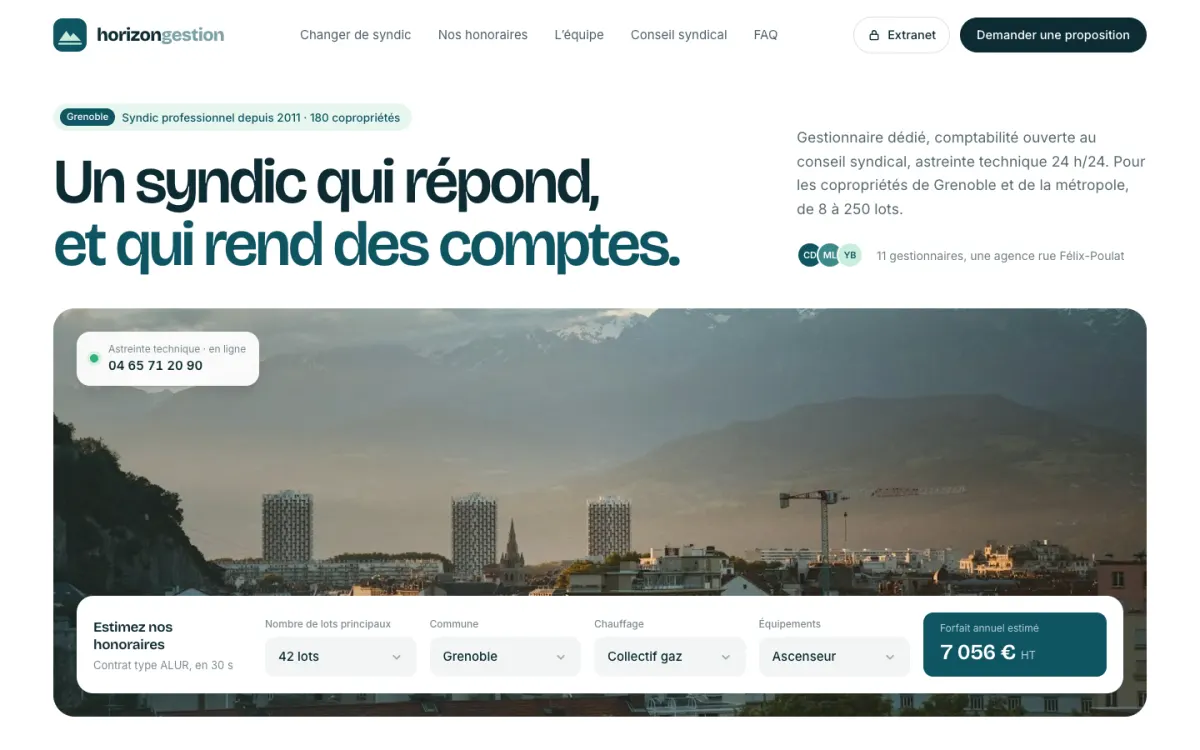 Capture d’écran de horizon-gestion.fr